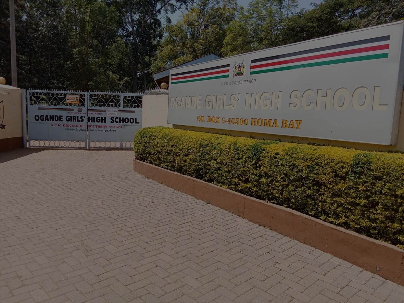 Main gate signage of Ogande Girls' High School, Homa Bay